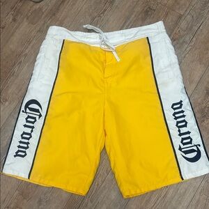 Corona Extra Mens Size L Logo Branded Side Pocket Meshed Lined Swim Trunks